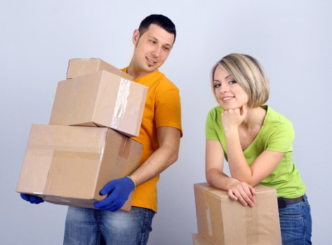 Household furniture being loaded during Barnet removals