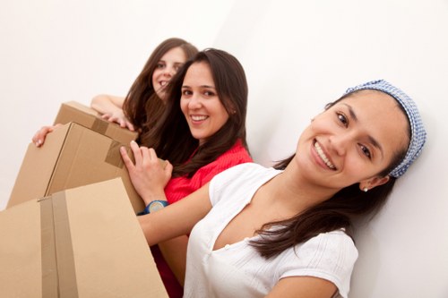 Boxes and packed belongings ready for flat removals in Barnet