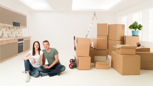 Driver handling a moving service quotation and payment details