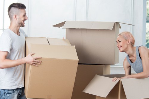 Local Barnet moving truck loading household furniture