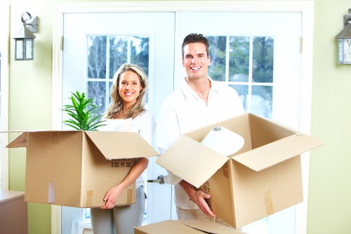 Residential moving truck arranged for a property in Barnet